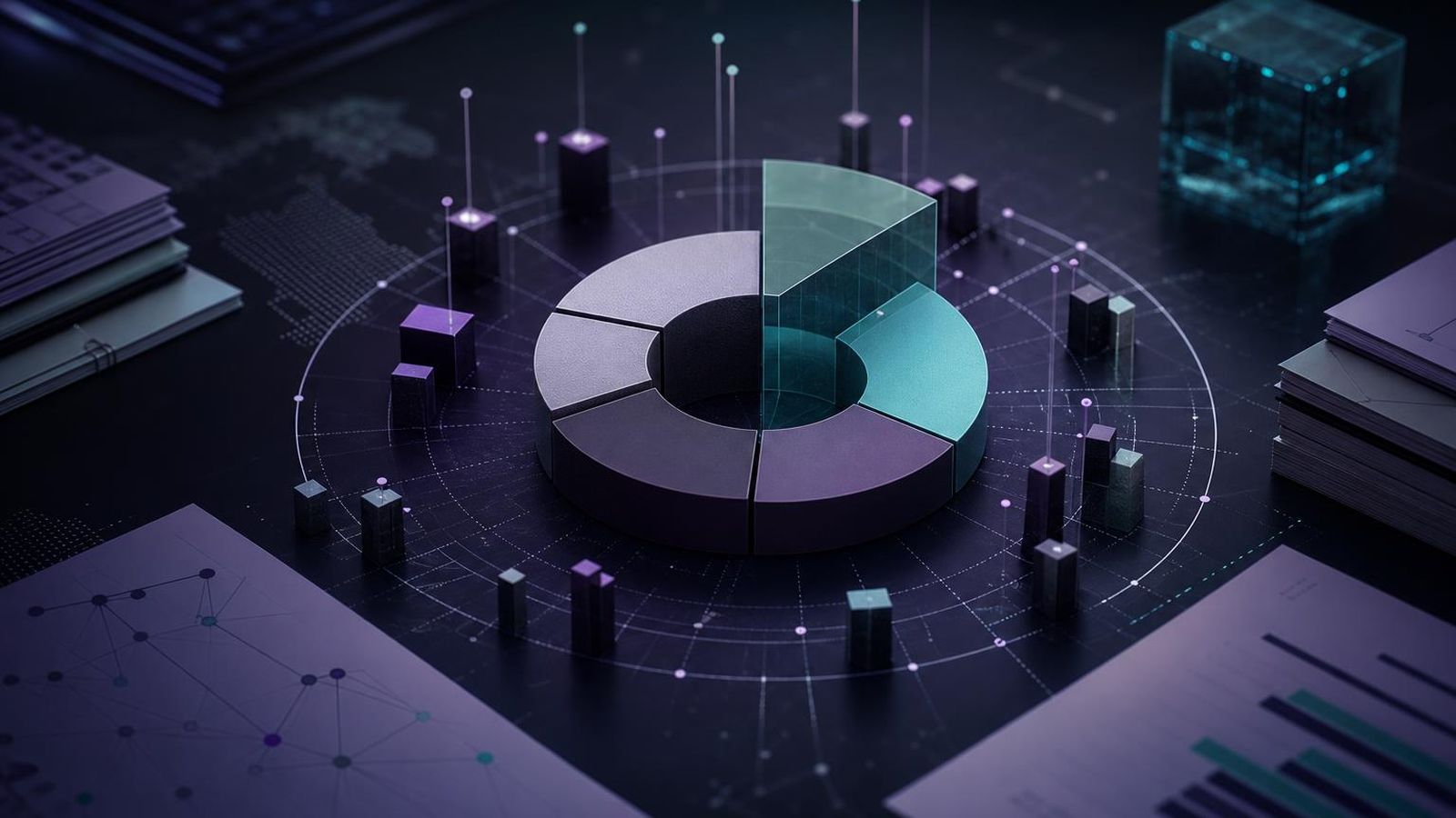 Editorial composition referencing a marketing attribution dashboard