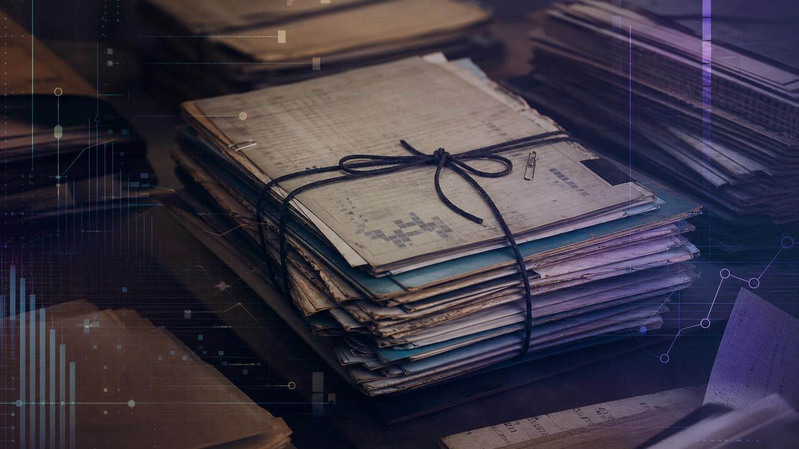 Editorial composition referencing a paginated archive